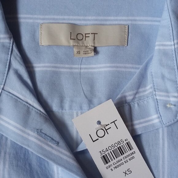 New LOFT Striped Relaxed Everyday Shirt XS - Picture 3 of 10